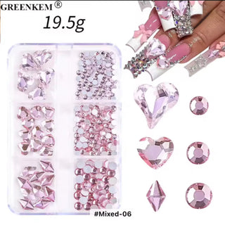 Rhinestone Assorted 6 Grid Pack