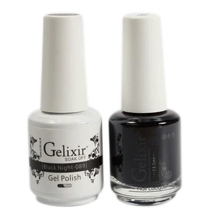 Gelixir Gel Nail Polish Matching Duo - Black Night 089