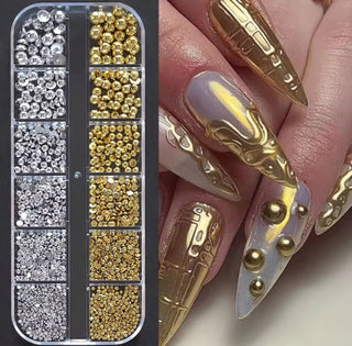 Silver & Gold Flat Back Pearls