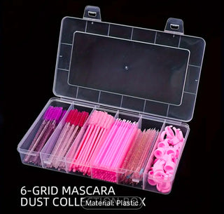 Lash Supplies Plastic Storage Container 6 Grid (Supplies Included)