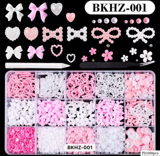 Assorted Nail Charms 15 Grid 1000-1700pc