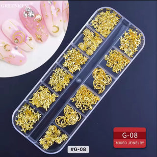 Gold Assorted Nail Charms