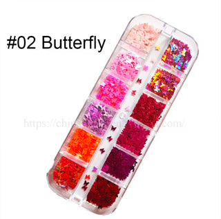 Multi Grid Butterfly Nail Decals