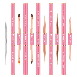 Nail Art Brush Double Ended 5pc