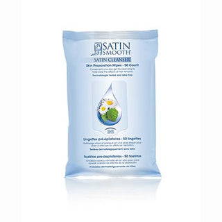 SATIN SMOOTH SATIN CLEANSER SKIN PREPARATION WIPES 50CT