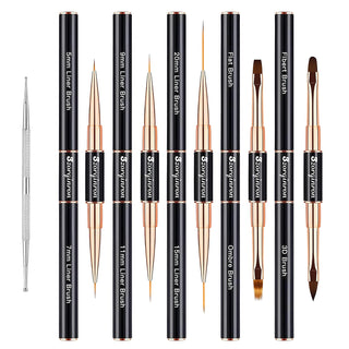 Nail Art Brush Double Ended 5pc