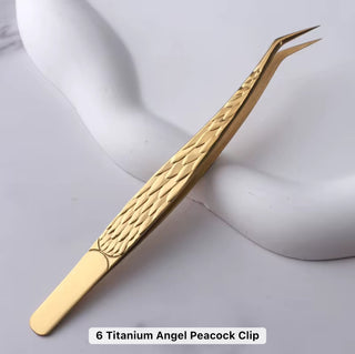 Stainless Steel Gold Angel Lash Tweezers