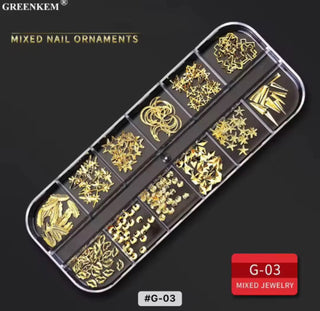 Gold Assorted Nail Charms