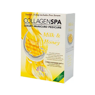 LA PALM COLLAGEN SPA Luxury Manicure & Pedicure 10 Step Kit “Milk & Honey”