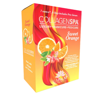 LA PALM COLLAGEN SPA Luxury Manicure & Pedicure 7 Step + Bomber Included “Sweet Orange”