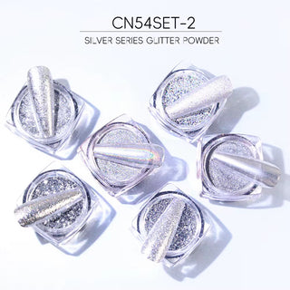Chrome Glitters Nail Art