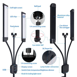 Portable LED light with stand