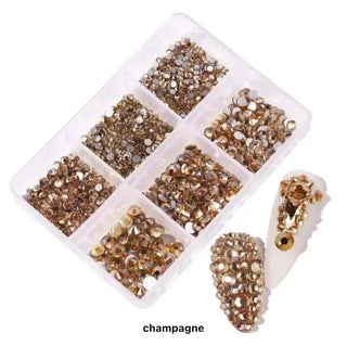 Flat Back Muti Size Nail Rhinestones