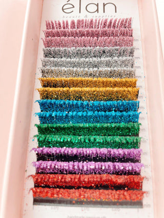elan GLITTER 0.07 sable silk lashes