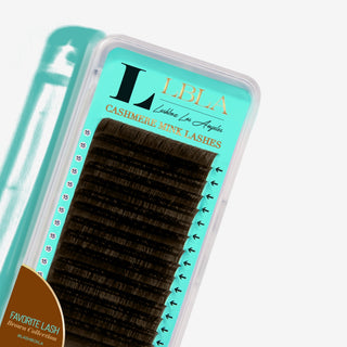 LBLA Deep Brown Color / FAVORITE - Cashmere FauxMink Lashes 0.03mm Mixed Lengths Tray