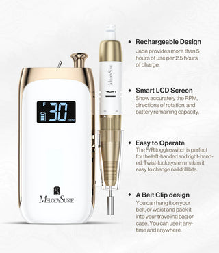 MelodySusie SR3-Rechargeable Nail Drill 30,000 RPM