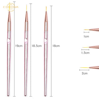Rose Gold Art Brush Set 3Pcs