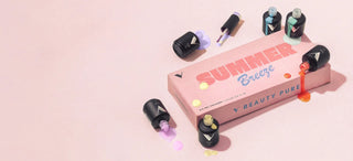 V Beauty Pure Summer Loving Collection bottles showcasing vibrant, highly pigmented gel nail polish colors