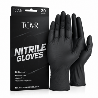 Take Over Black Nitrile Gloves 20ct