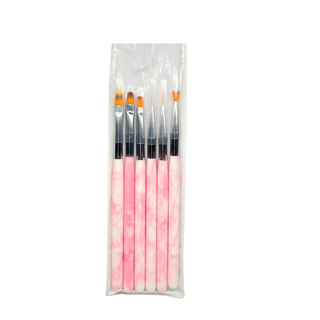 Pink Marble Art Brush Set 6pc
