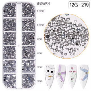 Flat Back 12 Grid Rhinestones