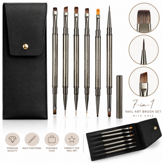 7-in-1 Double-Ended Nail Art Brush Set with Case