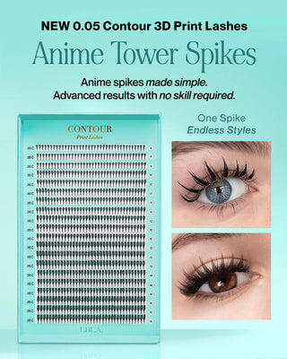 LBLA Anime Tower Spike - 0.05 Contour Laser Print Lash D Curl 8-15mm