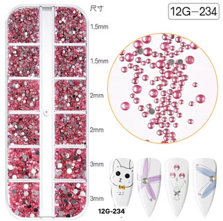 Flat Back 12 Grid Rhinestones
