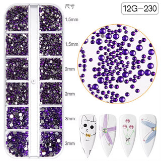 Flat Back 12 Grid Rhinestones