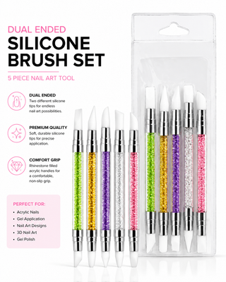 Dual Ended Silicone Brush Set 5pc