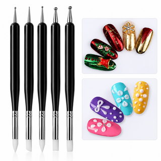 5-Piece Dual-Ended Nail Art Dotting & Silicone Tool Set