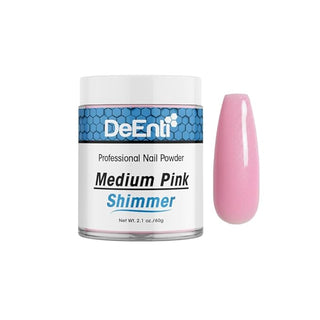 DeEnti Acrylic Nail Shimmer Powder Medium Pink 2oz