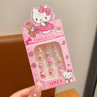 Infant Press On Nails : Pink Hello Kitty