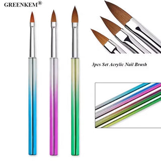 Acrylic Nail Art Brush 3pc Set