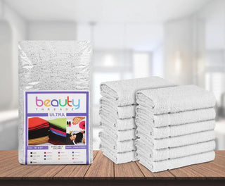 Beauty Threadz 16x27 White 100% Cotton Ultra 3.0 Salon Towel Ct.12