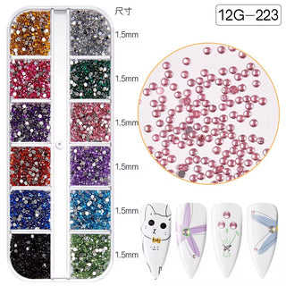 Flat Back 12 Grid Rhinestones