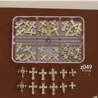 Vintage Gothic Cross Nail Charms
