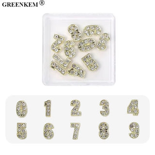 Rhinestone Number Charm Collection