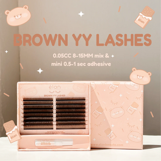 elan Brown YY Lashes + 1 mini lash adhesive