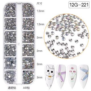 Flat Back 12 Grid Rhinestones