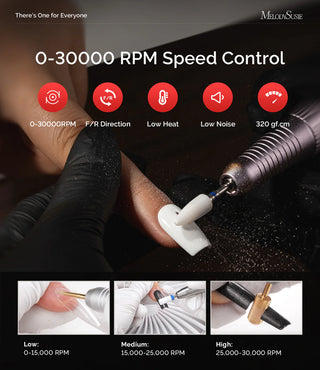 MelodySusie SC320A Desktop Multifunctional Rechargeable Nail Drill 30,000RPM