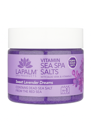LA PALM Spa Products Vitamin Sea Spa Salts “Sweet Lavender Dreams” 12oz