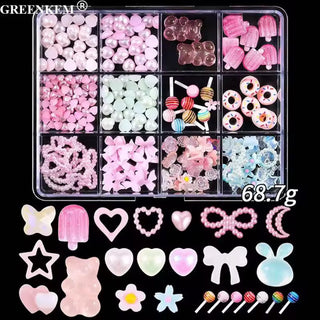 Nail Decal Charm 12 Grid Pack