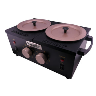 WAXNESS PROFESSIONAL DOUBLE WAX HEATER WN-5002 E BLACK ELITE SERIES 2 X 1 LB