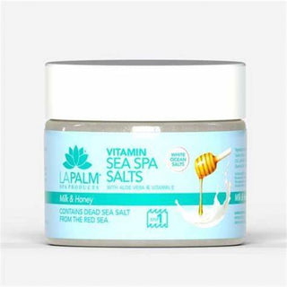 LA PALM Spa Products Vitamin Sea Spa Salts " Milk & Honey" 12oz