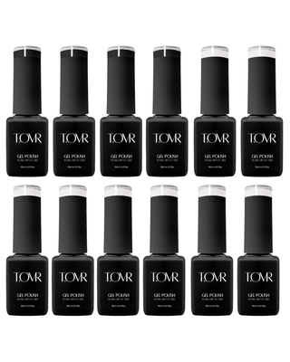 Take Over UV/LED White & Black Gel Polish 12pc Bundle (8 White / 4 Black)