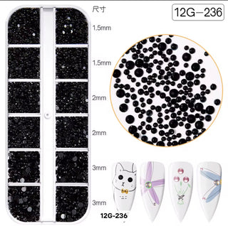 Flat Back 12 Grid Rhinestones