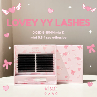 elan Lovely YY lashes + 1 mini lash glue 0.05 CC