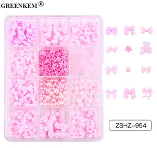 3D Coquette Bow Nail Charm Mix