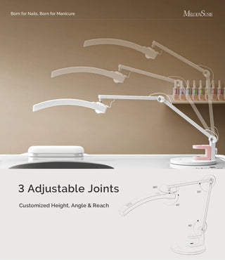MelodySusie S-Pro29G Nail-Focused 3-Mode Manicure Table Lamp with White Mini Nail Lamp